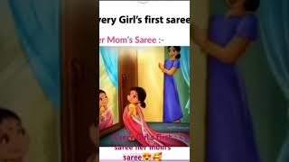 Daughters are priceless  It made be in god moms shawl is first saree for princess🥰😍😘 [upl. by Chappelka]