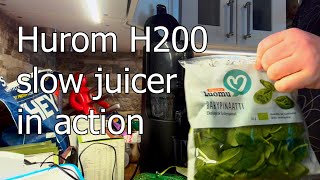 Hurom H200 slow juicer unboxing and usage [upl. by Oicinoid]