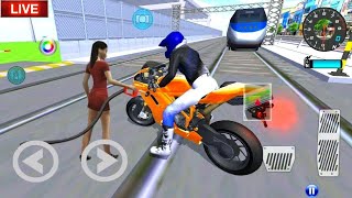 🔴LIVE✅3D Driving Class Simulator Bullet Train Vs Motorbike Bike Driving Game  Android Gameplay [upl. by Eiramik]