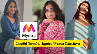 Deepthi Sunaina Myntra Dresses products links 👇myntra ajio deepthisunaina trending haul viral [upl. by Esined]