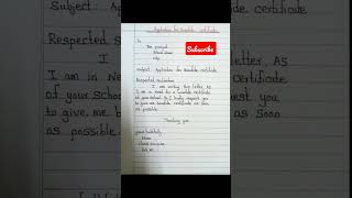 Application for School Bonafide certificateNice Hand Writing [upl. by Enileda]