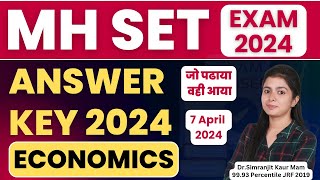 MH Set Exam 2024 Answer Key  MH Set Economics  By Simranjit Kaur Mam [upl. by Nidnerb749]