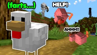 Beating Minecraft as a Chicken [upl. by Idnam]