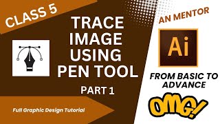 Trace image using Pen Tool in illustratorPen toolillustrator Course Class5 Part1 in Urdu Eng sub [upl. by Ailedroc]