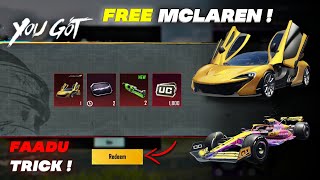 BIGGEST TRICK 😱 GET FREE MCLAREN SKIN BGMI  Mclaren Crate Opening Bgmi Pubg  Free Uc Bgmi Trick [upl. by Ojoj]