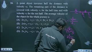 A point object traverses half the distance with velocity v0 The remaining part of the distance [upl. by Zales302]