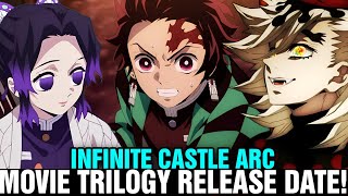 DEMON SLAYER KIMETSU NO YAIBA INFINITY CASTLE ARC MOVIE TRILOGY RELEASE DATE  Situation [upl. by Neerol]