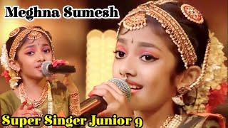 😍 Meghna Sumesh 💯🔥 Super Singer  Top 10  Ultimate Performance💯🔥🔥  Viral Kid  Megna 😍  Trending [upl. by Ahsilac677]