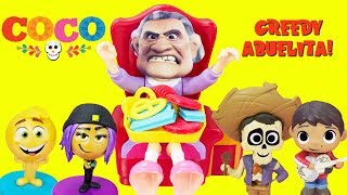 Greedy Abuelita Disneys COCO Greedy Granny Game Toy Surprises [upl. by Aitsirt]