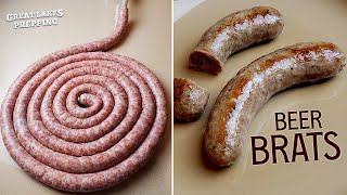 Beer Brats from Scratch  Delicious Homemade Bratwurst  SausageMaking Instructions plus Recipe [upl. by Janik32]