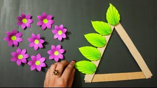 Wall Hanging Craft Ideas With Paper  Paper Crafts Easy Flower Wall Hanging  Kagojer Ful Banano [upl. by O'Reilly]