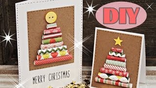 Weihnachtskarten selber basteln 3  Weihnachtsbaum  Christmas Card DIY [upl. by Sairu264]