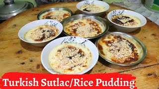 Delicious Rice Pudding II Turkish Sutlac II Rural Village Cooking [upl. by Troxell]