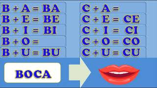 Sílabas BA BE BI BO BU CA CE CI CO CU  Alfabetização Infantil Silábica Formando Palavras [upl. by Traci874]
