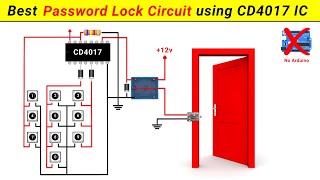 Password Lock circuit using CD4017 IC  without Arduino  full circuit explained in Hindi [upl. by Neleh647]