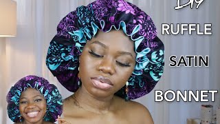 How to make a Ruffle Satin Bonnet  DIY Bonnet  Satin Bonnet Tutorial [upl. by Manuel]