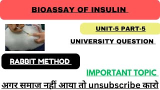 Bioassay of InsulinRabbit MethodPharmacology [upl. by Demmy]