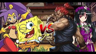 MUGEN Request 706 SpongeBob and Shantae VS Akuma And Lie Meiling [upl. by Twelve338]