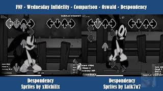 FNF  Comparison  Wednesday Infidelity  Oswald Dside  Despondency amp Full Combo [upl. by Syramad]