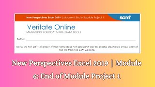 New Perspectives Excel 2019  Module 6 End of Module Project 1 newperspectives module6 excel [upl. by Evadne796]