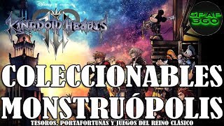 Kingdom Hearts 3  Monstruópolis Tesoros Portafortunas Minijuegos clásicos Coleccionables [upl. by Mccarty309]