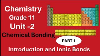 1 Chemistry Grade 11 Unit 2 Chemical Bonding  part 1 Introduction Ionic Bonding  New Curriculum [upl. by Romilly]