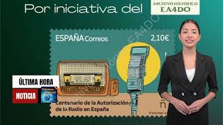 Sello de correos del Centenario de la autorización de la radio en España [upl. by Kaela957]