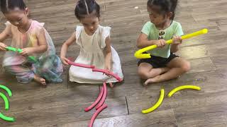 Kids challenge to make a circle ⭕️🤩 eslkids eslgames kidslearning action kindergarten funny [upl. by Suollecram721]