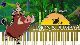 Hakuna Matata Piano Tutorial  Timon amp Pumbaa  Synthesia  Raptor Wader [upl. by Eeslehc542]