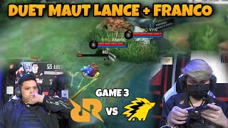 ALBERT DI KASIH LANCELOT  VYN DIKASIH FRANCO  GAME 3 RRQ VS ONIC GRANDFINAL MPL ID S9 [upl. by Anoo371]