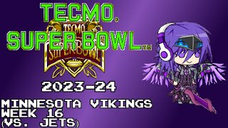 Tecmo Super Bowl 202324 SNES  Minnesota Vikings  Week 16 [upl. by Vergos]