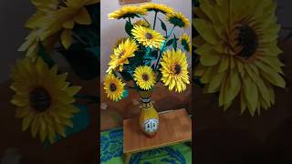 Warli painting on flower pot handmade 🌻and paper sunflowers shorts viral ytshorts [upl. by Handler543]