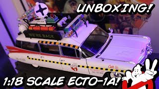 UNBOXING Hot Wheels Elite 118 scale Ghostbusters Ecto1A [upl. by Poll]