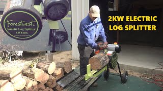 Using the ForestWest 15Ton Electric Log Splitter [upl. by Ayikahs]