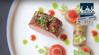 2 Michelin star chef Rolf Fliegauf creates lamb from Romandie with peppers and aubergine [upl. by Aleekat]