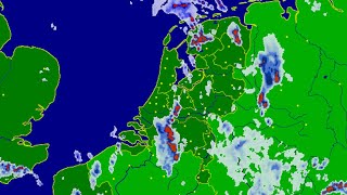 Buienradar timelapse onweer  19 amp 20 juli 2017  Enkele zware onweersbuien [upl. by Edea248]