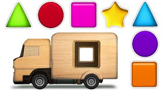 Learning Shapes Colors amp Numbers with Wooden Truck Toys  Ep1  Best Learning Videos for Toddlers [upl. by Araht]