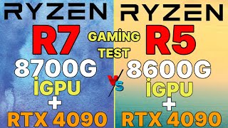 R5 8600G VS R7 8700G İGPU GAMİNG BENCHMARK VS R5 8600G  RTX 4090 VS R7 8700G  RTX 4090 GAMİNG TST [upl. by Margi124]