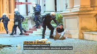 Policija razbija proteste u Beogradu napadnuta ekipa Al Jazeere [upl. by Metsky42]