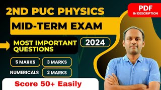 2nd PUC Physics MidTerm Exam Important Questions midtermexam2024 physicsimportantquestions [upl. by Honor46]