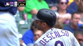 COLMIL Descalso makes a headsup play steals third [upl. by Ahsuoj690]