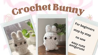 How to crochet Miffy inspired small plush bunny Easy slow step by step tutorial Beginner friendly [upl. by Boice]