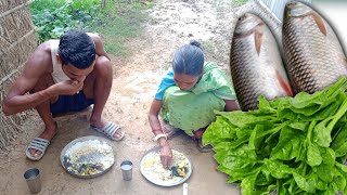 Delicious Small ROHU FISH with Pui Shak Curry Recipe Prepare By Mom  easy amp tasty village recipe [upl. by Inuat905]