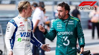 F1 Grand Prix  Lawson Discloses Alonsos Threat Following Heated US GP Sprint Clash [upl. by Hairakcaz]