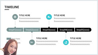 スタイリッシュなタイムラインデザイン作り方解説｜パワーポイント パワポ デザイン おしゃれ スタイリッシュ [upl. by Netsrejk]