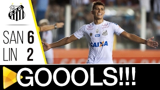 Santos 6 x 2 Linense  GOLS  Paulistão 030217 [upl. by Aener3]