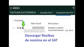 COMO DESCARGAR RECIBOS DE NOMINA  Bajar recibo de nomina de cualquier empresa usando la web del SAT [upl. by Webster]