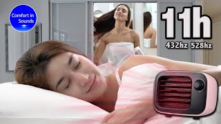 Hair Dryer and Dense Heater Noise to Sleep Deeply White Noise Black Screen 432hz 528hz [upl. by Mcdade]