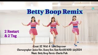 Betty Boop Remix Line DanceImprover Choreographer Janice Kim Sunny Son amp Kate KimALL KOR스윙느낌라인 [upl. by Nosnarb]