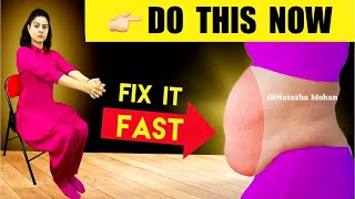 Just 1 Min Easy Exercise To Reduce Belly Fat In 7 Days  Sitting No Jumping Abs Exercise [upl. by Shotton407]